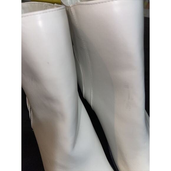 French Connection 10 jasmine Chunky Ankle Boots White Block Heel *display unit - Picture 7 of 8